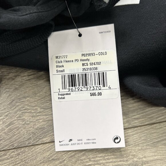 Nike Pullover Hoodie Coach Prime Sz Small Mens Black Club Fleece - Picture 11 of 11